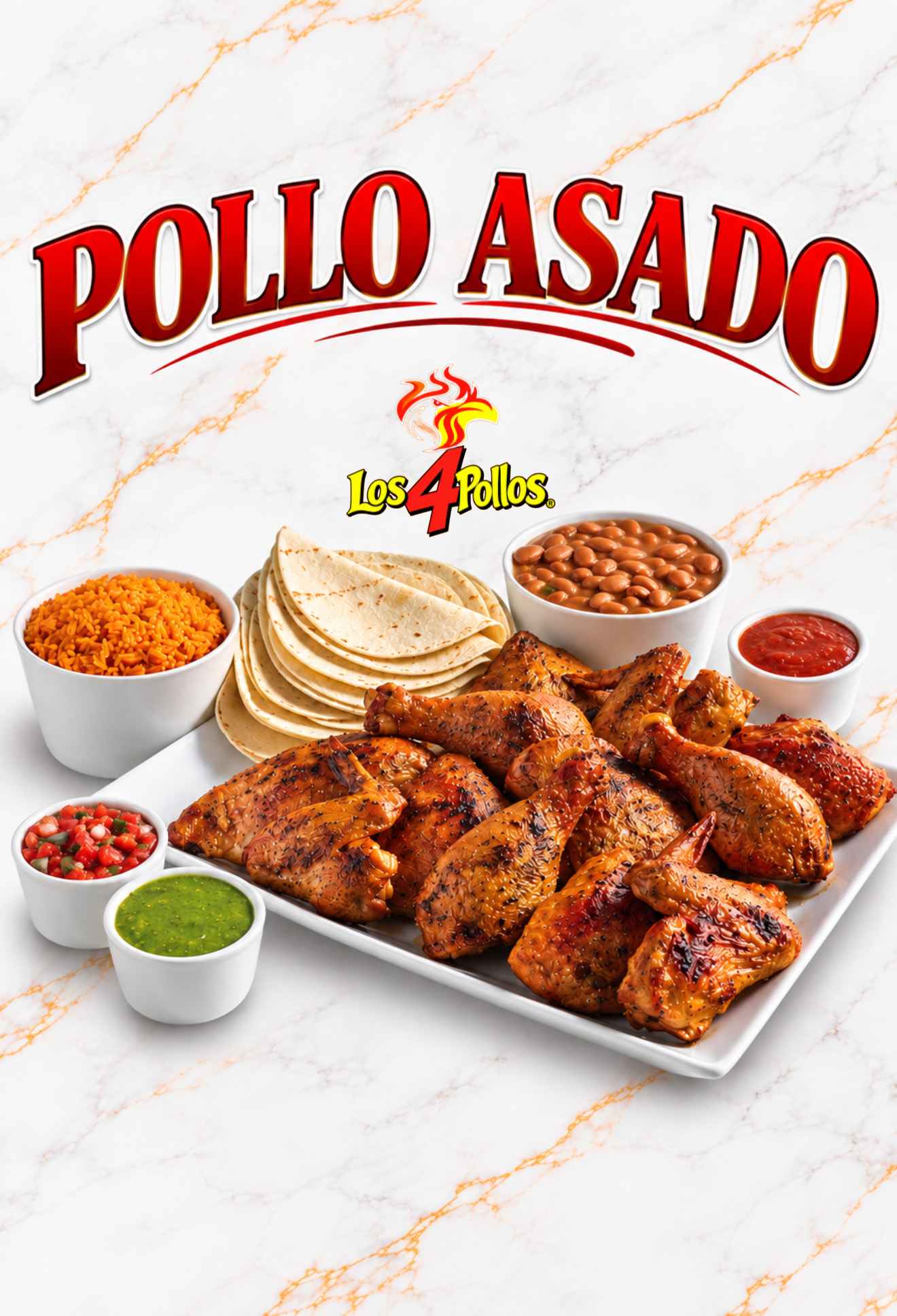 Los 4 Pollos grilled chicken plate